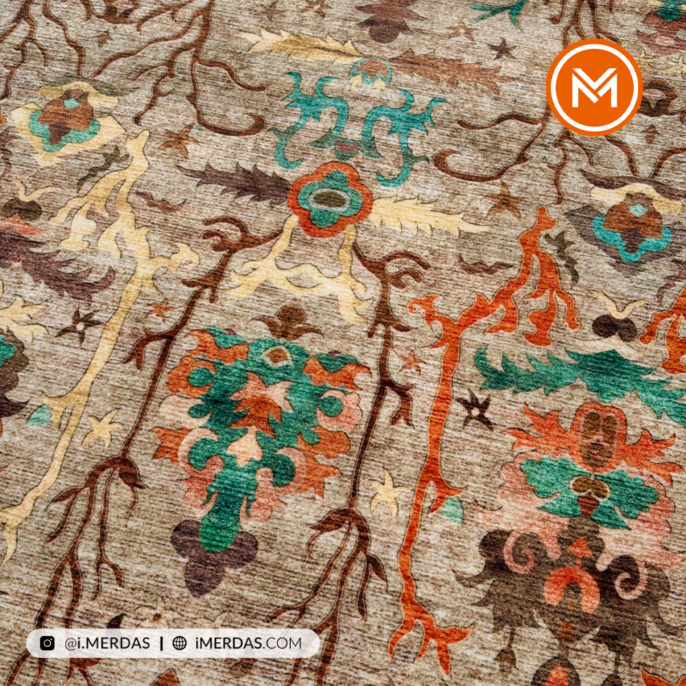 فرش کهنه نما کد 22217 زمینه تمام رنگ